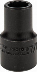 Proto - 7/16", 1/2" Drive, Standard Hand Socket - 12 Points, 1-1/2" OAL, Alloy Steel, Black Finish - Americas Industrial Supply