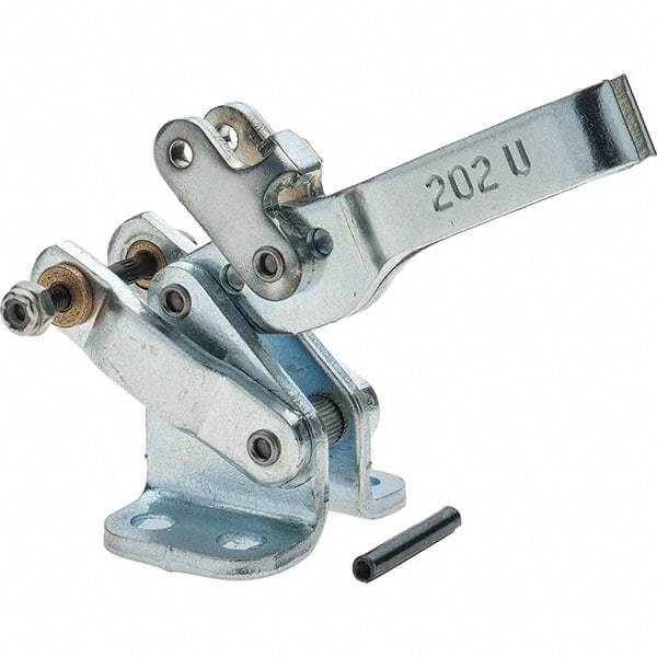 De-Sta-Co - 200 Lb Inner Hold Capacity, Horiz Mount, Air Power Hold-Down Toggle Clamp - 1/8 NPT Port, 34 Max psi, 102° Bar Opening, 26.92mm Height Under Bar - Americas Industrial Supply