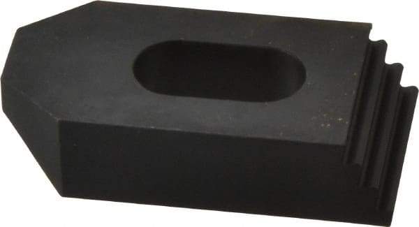 Jergens - 1/2" Stud, Low Carbon Steel, Plain Strap Clamp - 1/2" Travel, 2-1/2" OAL x 1-1/4" Wide x 5/8" High, Black Oxide Finish, Tapered Nose - Americas Industrial Supply