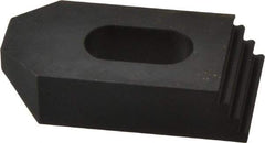Jergens - 1/2" Stud, Low Carbon Steel, Plain Strap Clamp - 1/2" Travel, 2-1/2" OAL x 1-1/4" Wide x 5/8" High, Black Oxide Finish, Tapered Nose - Americas Industrial Supply