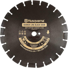 Husqvarna - 24" Diam, 1" Arbor Hole Diam, Continuous Edge Tooth Wet & Dry Cut Saw Blade - Diamond-Tipped, General Purpose Action, Standard Round Arbor - Americas Industrial Supply