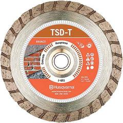 Husqvarna - 10" Diam, 5/8 & 7/8" Arbor Hole Diam, Continuous Edge Tooth Wet & Dry Cut Saw Blade - Diamond-Tipped, Fast Cutting & Smooth Action, Standard Round Arbor - Americas Industrial Supply