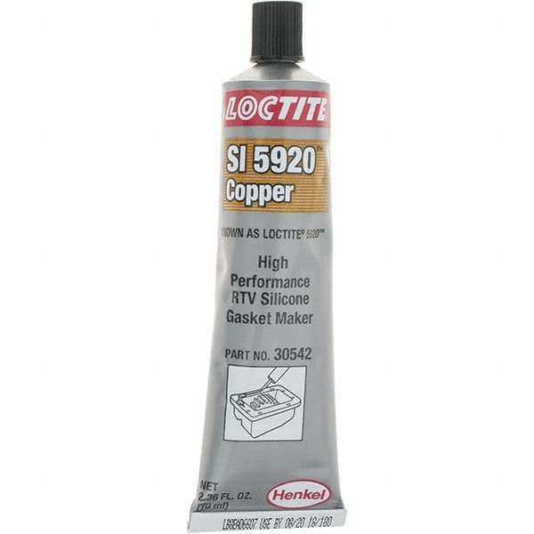 Loctite - 70 oz Tube Copper (Color) RTV Silicone Gasket Sealant - 24 hr Full Cure Time - Americas Industrial Supply