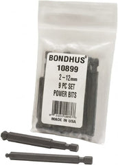 Bondhus - Hex Drive Bit Sets - MP 2-12MM 9PC POWER BIT SET-BONDHUS - Americas Industrial Supply