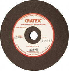 Cratex - 4" Diam x 1/2" Hole x 1/4" Thick, Surface Grinding Wheel - Silicon Carbide, Medium Grade, 5,250 Max RPM, Rubber Bond, No Recess - Americas Industrial Supply