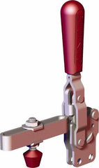 De-Sta-Co - 375 Lb Holding Capacity, Vertical Handle, Manual Hold Down Toggle Clamp - 57° Handle Movement, 99° Bar Opening, U-Bar, Straight Base, Carbon Steel - Americas Industrial Supply