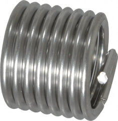 Recoil - M10x1.50 Metric Coarse, 15mm OAL, Free Running Helical Insert - 8 Free Coils, Tanged, Stainless Steel, Bright Finish, 1-1/2D Insert Length - Exact Industrial Supply