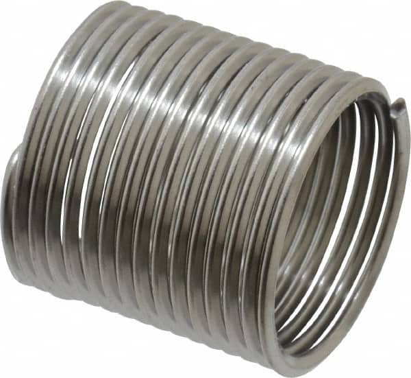 Recoil - 3/4-16 UNF, 1-1/8" OAL, Free Running Helical Insert - 15-1/8 Free Coils, Tanged, Stainless Steel, 1-1/2D Insert Length - Americas Industrial Supply