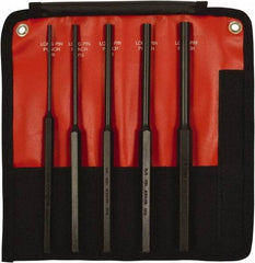 Mayhew - 5 Piece, 1/8 to 3/8", Pin Punch Set - Hex Shank, Steel, Comes in Kit Bag - Americas Industrial Supply