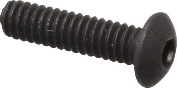 Value Collection - #5-40 UNC Hex Socket Drive, Button Screw - Alloy Steel, Black Oxide Finish, Fully Threaded, 1/2" Length Under Head - Americas Industrial Supply