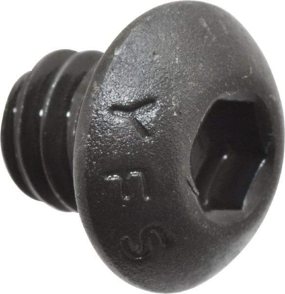 Value Collection - 1/4-20 UNC Hex Socket Drive, Button Screw - Alloy Steel, Black Oxide Finish, Fully Threaded, 1/4" Length Under Head - Americas Industrial Supply