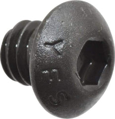 Value Collection - 1/4-20 UNC Hex Socket Drive, Button Screw - Alloy Steel, Black Oxide Finish, Fully Threaded, 1/4" Length Under Head - Americas Industrial Supply