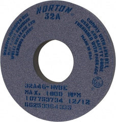Norton - 14" Diam x 5" Hole x 1-1/2" Thick, H Hardness, 46 Grit Surface Grinding Wheel - Aluminum Oxide, Type 1, Coarse Grade, 1,800 Max RPM, Vitrified Bond, No Recess - Americas Industrial Supply