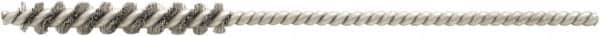 Brush Research Mfg. - 0.189" Diam Helical Stainless Steel Tube Brush - Single Spiral, 0.003" Filament Diam, 1" Brush Length, 3" OAL - Americas Industrial Supply