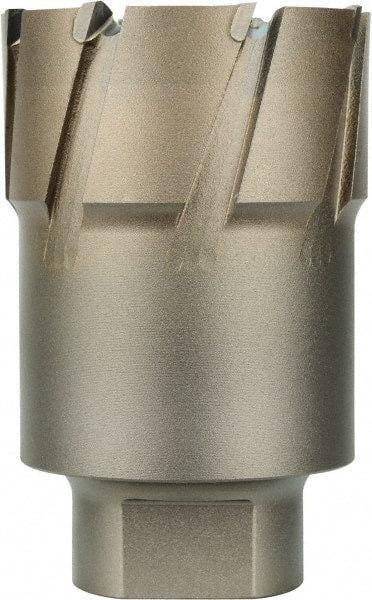 Annular Cutter: 1-1/8″ Dia, 2″ Depth of Cut, Carbide Tipped Threaded Shank, Bright/Uncoated