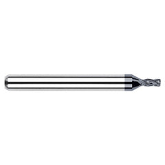Miniature End Mills - Stub & Standard - 0.1180″ Cutter Diameter × 0.0050″ Radius × 0.1770″ Length of Cut Carbide Corner Radius End Mill, 4 Flutes, AlTiN Coated