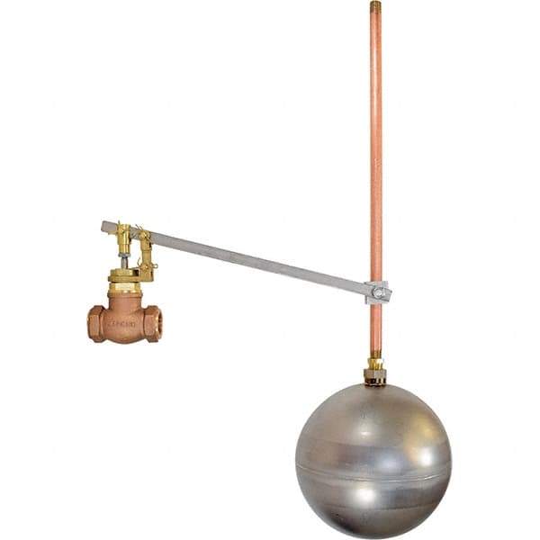 Control Devices - 1/2" Pipe, Brass & Bronze, Globe Pattern-Single Seat, Mechanical Float Valve - 100 psi, FIP x FIP End Connections - Americas Industrial Supply