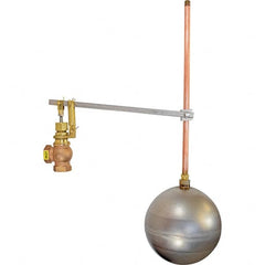 Control Devices - 3/4" Pipe, Brass & Bronze, Angle Pattern-Single Seat, Mechanical Float Valve - 100 psi, FIP x FIP End Connections - Americas Industrial Supply