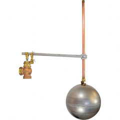 Control Devices - 3/4" Pipe, Brass & Bronze, Angle Pattern-Single Seat, Mechanical Float Valve - 100 psi, FIP x FIP End Connections - Americas Industrial Supply