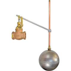 Control Devices - 1-1/2" Pipe, Brass & Bronze, Globe Pattern-Single Seat, Mechanical Float Valve - 100 psi, FIP x FIP End Connections - Americas Industrial Supply