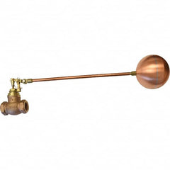 Control Devices - 1-1/4" Pipe, Brass & Bronze, Globe Pattern-Double Seat, Mechanical Float Valve - 100 psi, FIP End Connections - Americas Industrial Supply