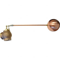 Control Devices - 3" Pipe, Brass & Bronze, Angle Pattern-Double Seat, Mechanical Float Valve - 75 psi, FIP End Connections - Americas Industrial Supply