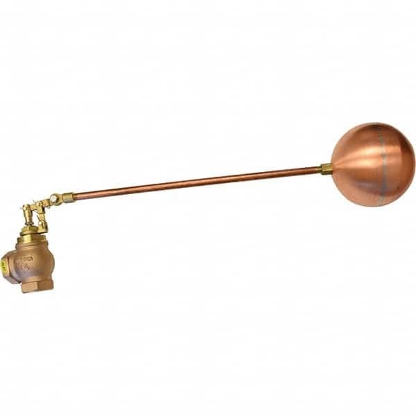 Control Devices - 1" Pipe, Brass & Bronze, Angle Pattern-Double Seat, Mechanical Float Valve - 100 psi, FIP End Connections - Americas Industrial Supply