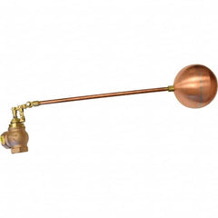 Control Devices - 1-1/4" Pipe, Brass & Bronze, Angle Pattern-Double Seat, Mechanical Float Valve - 100 psi, FIP End Connections - Americas Industrial Supply