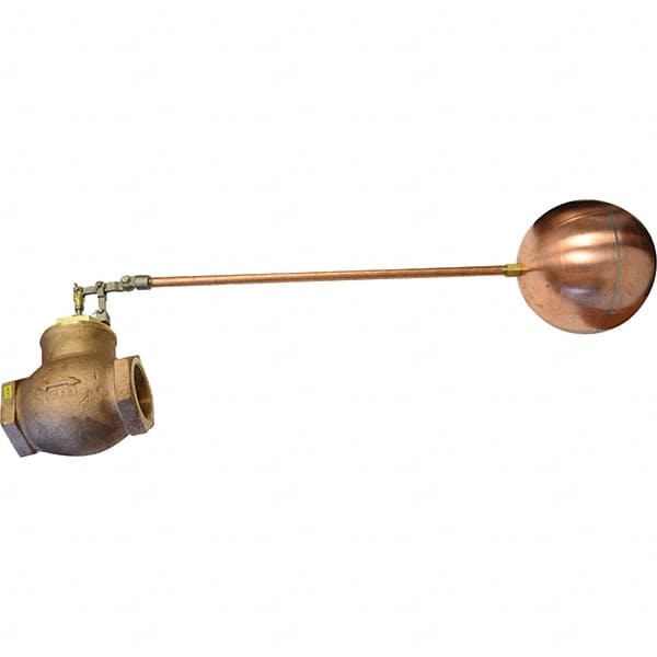 Control Devices - 2" Pipe, Brass & Bronze, Globe Pattern-Double Seat, Mechanical Float Valve - 75 psi, FIP End Connections - Americas Industrial Supply