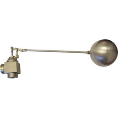 Control Devices - 1-1/2" Pipe, Stainless Steel, Angle Pattern-Double Seat, Mechanical Float Valve - 100 psi, FIP End Connections - Americas Industrial Supply