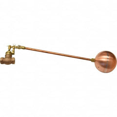 Control Devices - 3/4" Pipe, Brass & Bronze, Globe Pattern-Double Seat, Mechanical Float Valve - 100 psi, FIP End Connections - Americas Industrial Supply