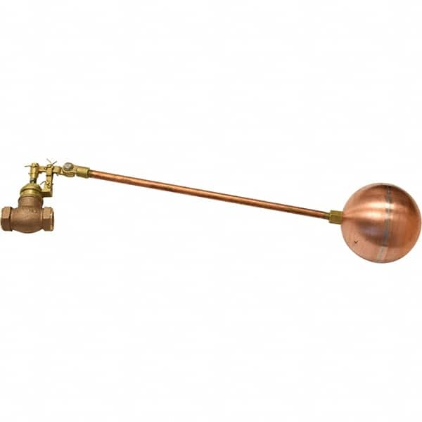 Control Devices - 1/2" Pipe, Brass & Bronze, Globe Pattern-Double Seat, Mechanical Float Valve - 100 psi, FIP End Connections - Americas Industrial Supply