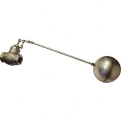 Control Devices - 2" Pipe, Stainless Steel, Globe Pattern-Double Seat, Mechanical Float Valve - 75 psi, FIP End Connections - Americas Industrial Supply