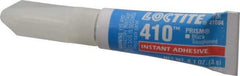 Loctite - 0.11 oz Tube Black Instant Adhesive - Series 410, 90 sec Working Time, 24 hr Full Cure Time, Bonds to Metal, Plastic & Rubber - Americas Industrial Supply