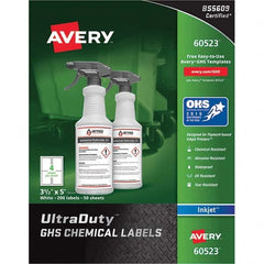 AVERY - Pack of (200), 3-1/2" x 5" White Synthetic Film ID Labels - Americas Industrial Supply