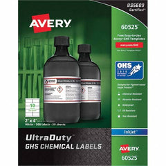AVERY - Pack of (500), 2" x 4" White Synthetic Film ID Labels - Americas Industrial Supply