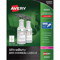 AVERY - Pack of (200), 3-1/2" x 5" White Synthetic Film ID Labels - Americas Industrial Supply
