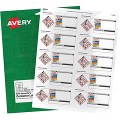 AVERY - Pack of (250), 2" x 4" White Paper ID Labels - Americas Industrial Supply