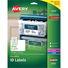 AVERY - Pack of (120), 2" x 2-5/8" White Paper Multipurpose Labels - Americas Industrial Supply
