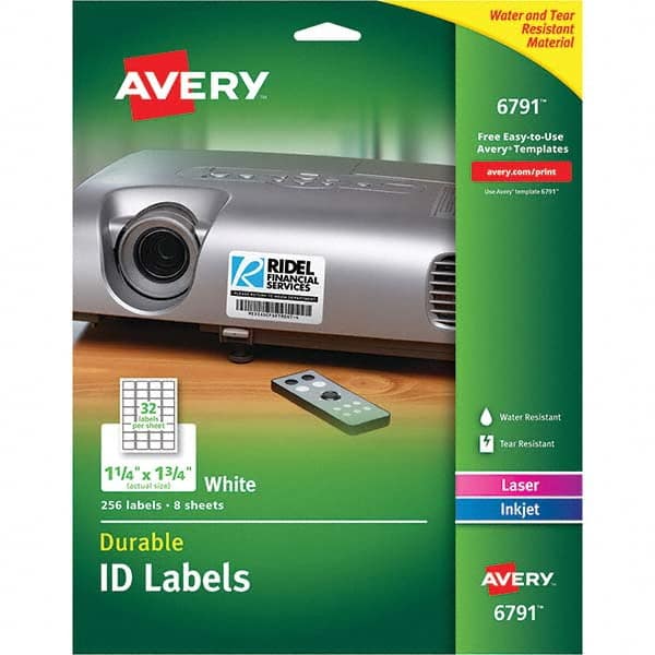AVERY - Pack of (256), 1-1/4" x 1-3/4" White Paper Multipurpose Labels - Americas Industrial Supply