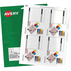 AVERY - Pack of (100), 3-1/2" x 5" White Paper ID Labels - Americas Industrial Supply