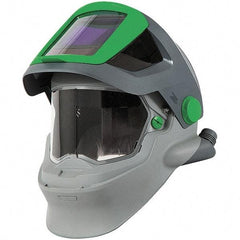RPB - One Size Fits All, PAPR Compatible Hood with Welding Lens - Super Tough Flame Retardant Nylon, Gray, Green & Black, Adjustable Ratchet, Compatible with RPB Z4 - Americas Industrial Supply