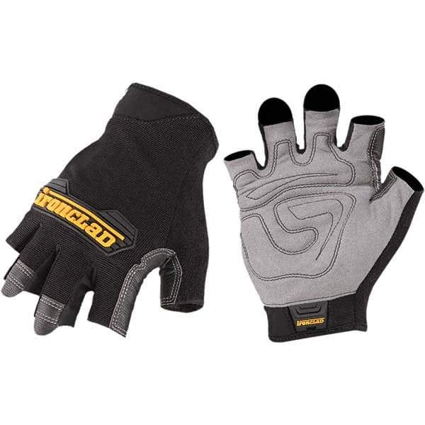ironCLAD - Size S (7) Synthetic Work Gloves - For Mechanic's & Lifting, Uncoated, Hook & Loop Cuff, Fingerless, Black, Paired - Americas Industrial Supply