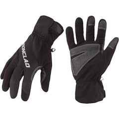 ironCLAD - Size S (7) Microfleece Work Gloves - For Cold Weather, Uncoated, Hook & Loop Cuff, Black, Paired - Americas Industrial Supply