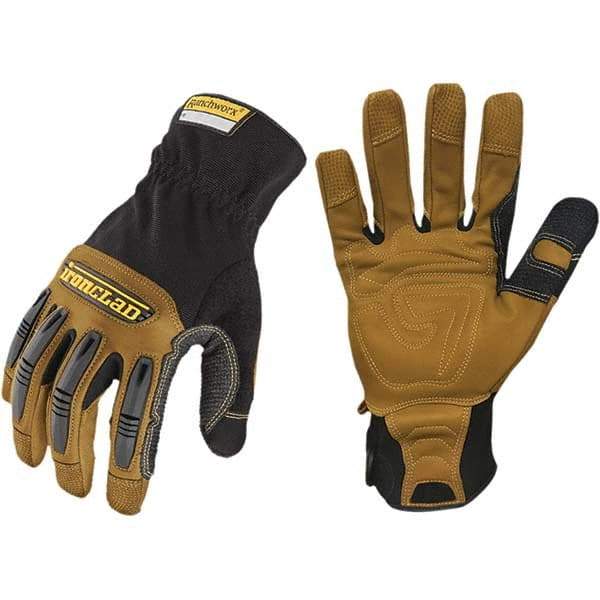 ironCLAD - Size S (7) Goatskin Work Gloves - For Mechanic's & Lifting, Uncoated, Slip-On Cuff, Black, Paired - Americas Industrial Supply