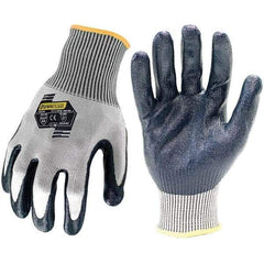 ironCLAD - Size M (8), ANSI Cut Lvl A4, Nitrile Coated Cut Resistant Gloves - 11" Long, Palm Coated, Unlined, Knit Wrist, Gray/Black, Paired - Americas Industrial Supply