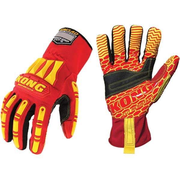 ironCLAD - Size XL (10), ANSI Cut Lvl A5, Puncture Lvl 5, Abrasion Lvl 3, Silicone Coated Cut Resistant Gloves - 11" Long, Uncoated, Unlined, Open Cuff, Red, Paired - Americas Industrial Supply