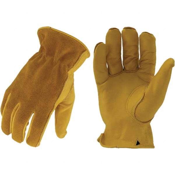 ironCLAD - Size S (7), ANSI Cut Lvl A1, Abrasion Lvl 4, Cut Resistant Gloves - 10" Long, Uncoated, Unlined, Open Cuff, Golden, Paired - Americas Industrial Supply