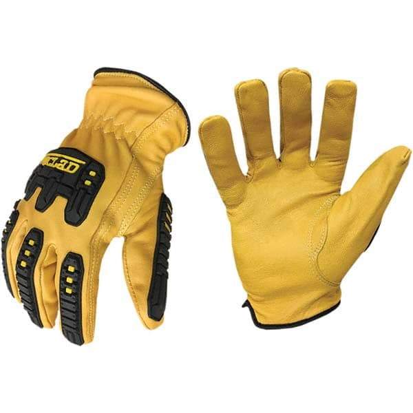 ironCLAD - Size 2XL (11), ANSI Cut Lvl A5, Abrasion Lvl 4, Cut Resistant Gloves - 10" Long, Uncoated, HPPE Lining, Open Cuff, Camel Brown, Paired - Americas Industrial Supply