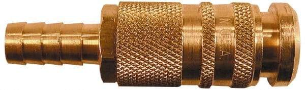 Coilhose Pneumatics - Hose Barb Industrial Pneumatic Hose Coupler - Plated Steel, 3/8" Body Diam, 1/2" Hose ID - Americas Industrial Supply